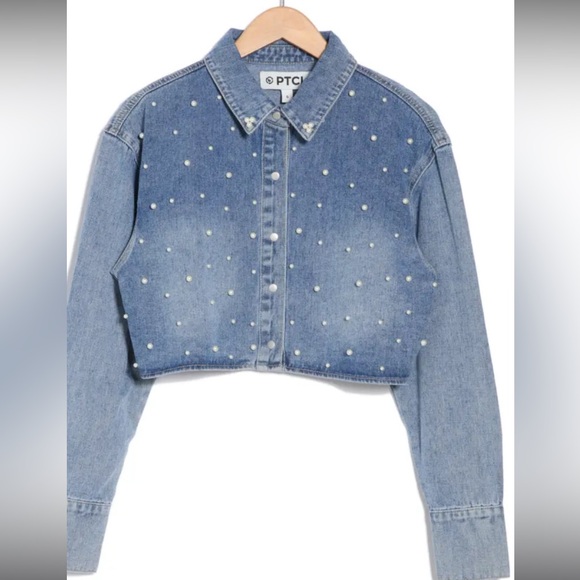 Ptcl Jackets & Blazers - PTCL pearl denim jacket EUC size M